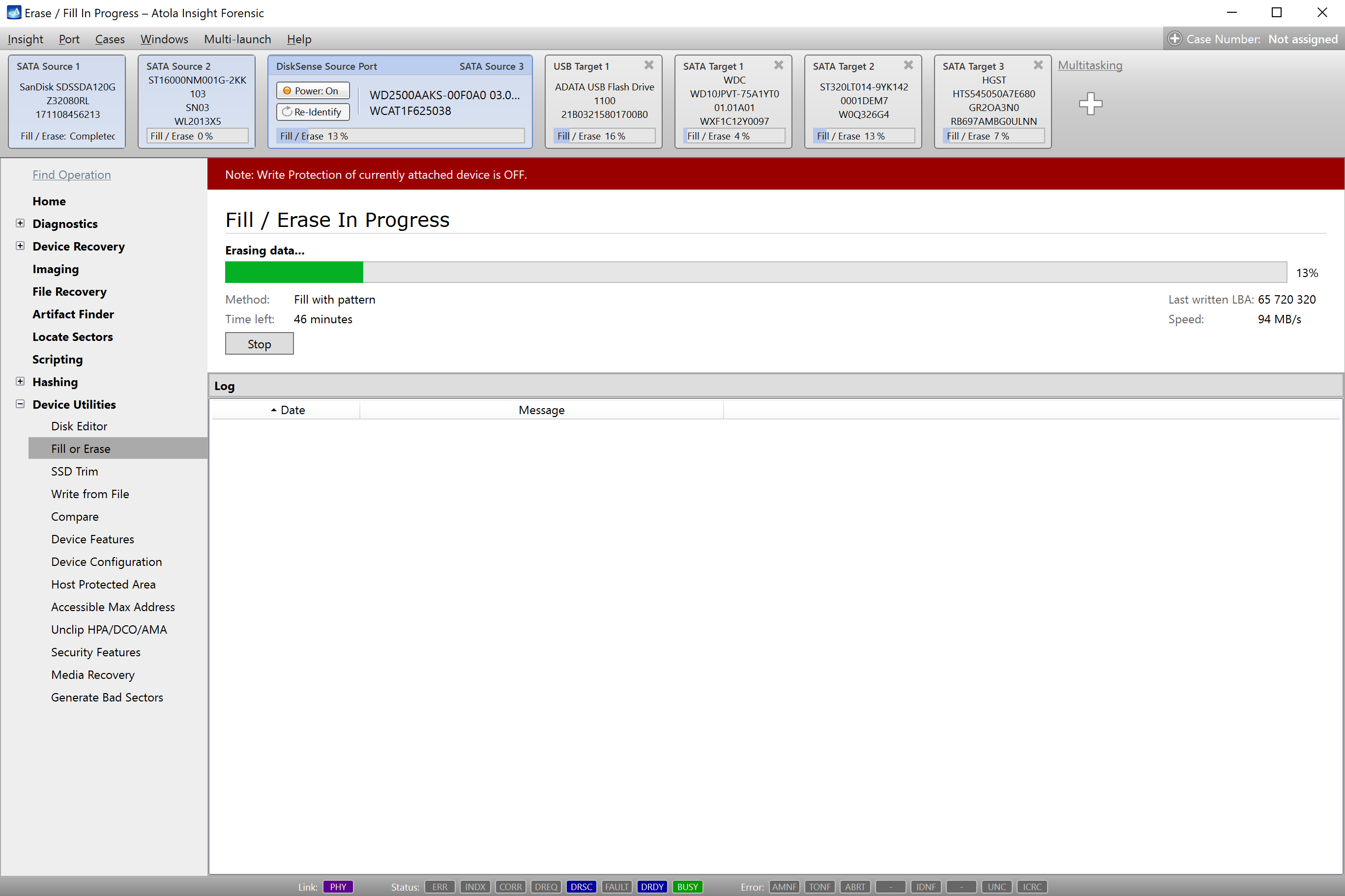 Wiping 7 drives simultaneously