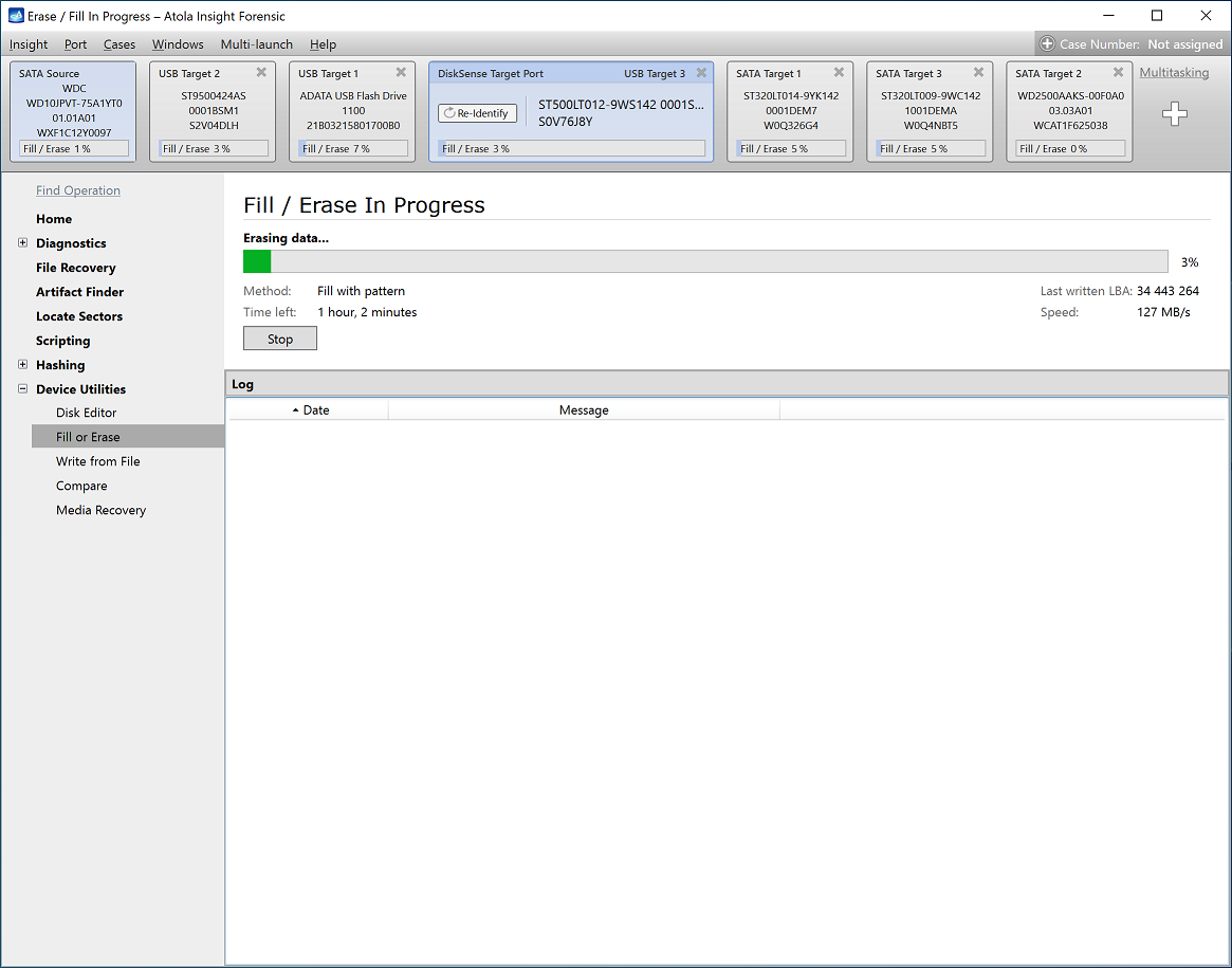 Wiping 7 drives simultaneously