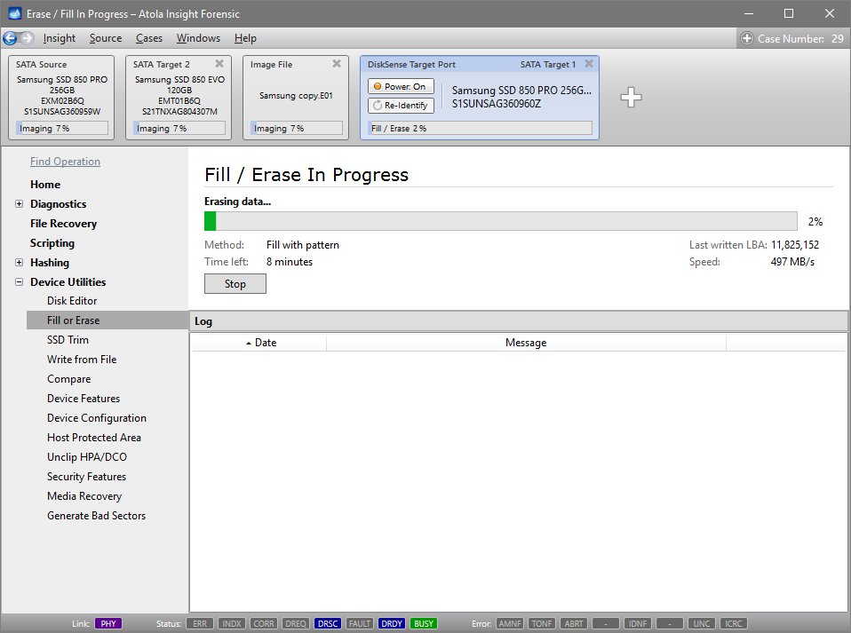 Additional wiping task being executed in parallel