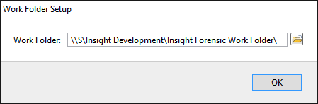 The network folder successfully selected