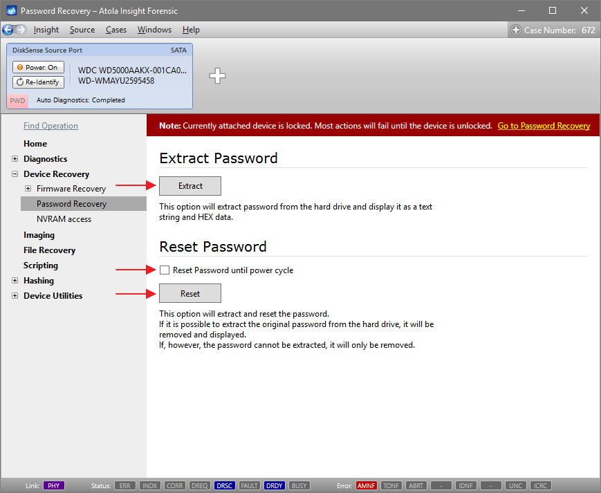 Unknown password recovery